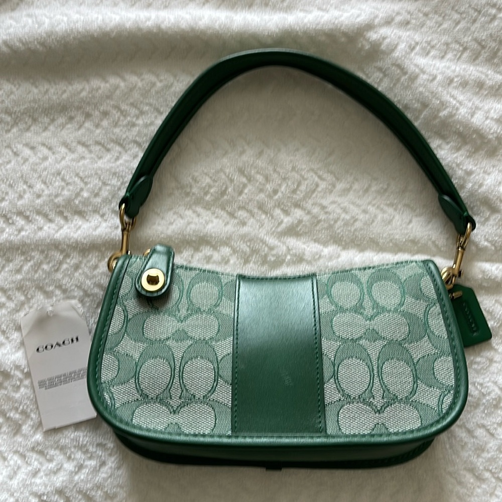 NWTS LEATHER AND CLOTH COACH MINI HANDBAG